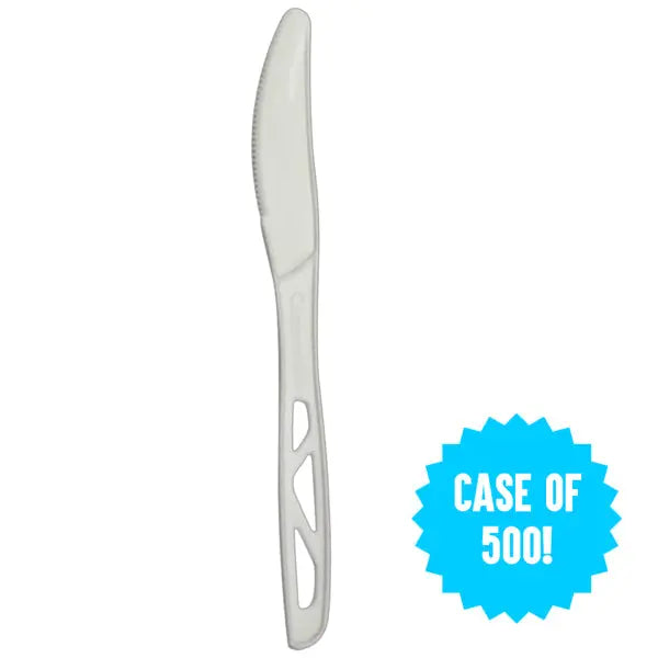 500 Count - Emerald Ecovations Plastic-Free Compostable Individually Wrapped Knives Emerald Ecovations